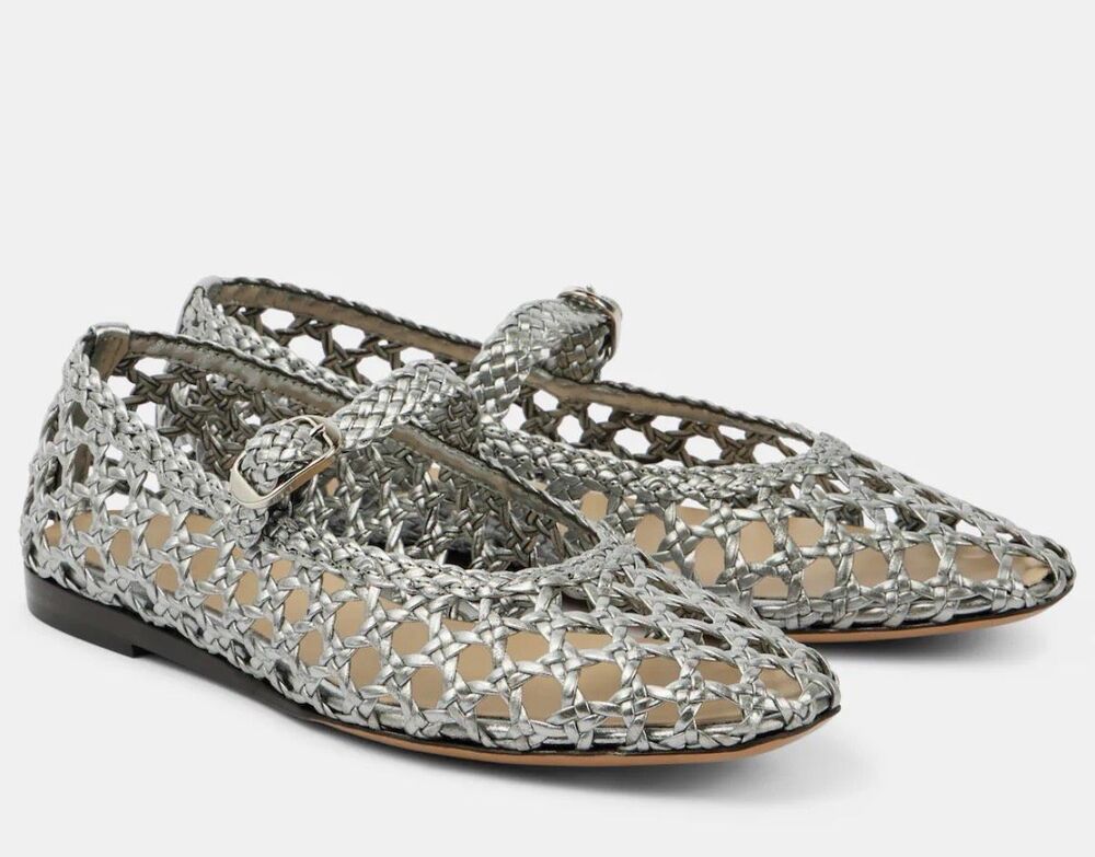 Le Monde Beryl Woven leather Mary Jane flats 36.5